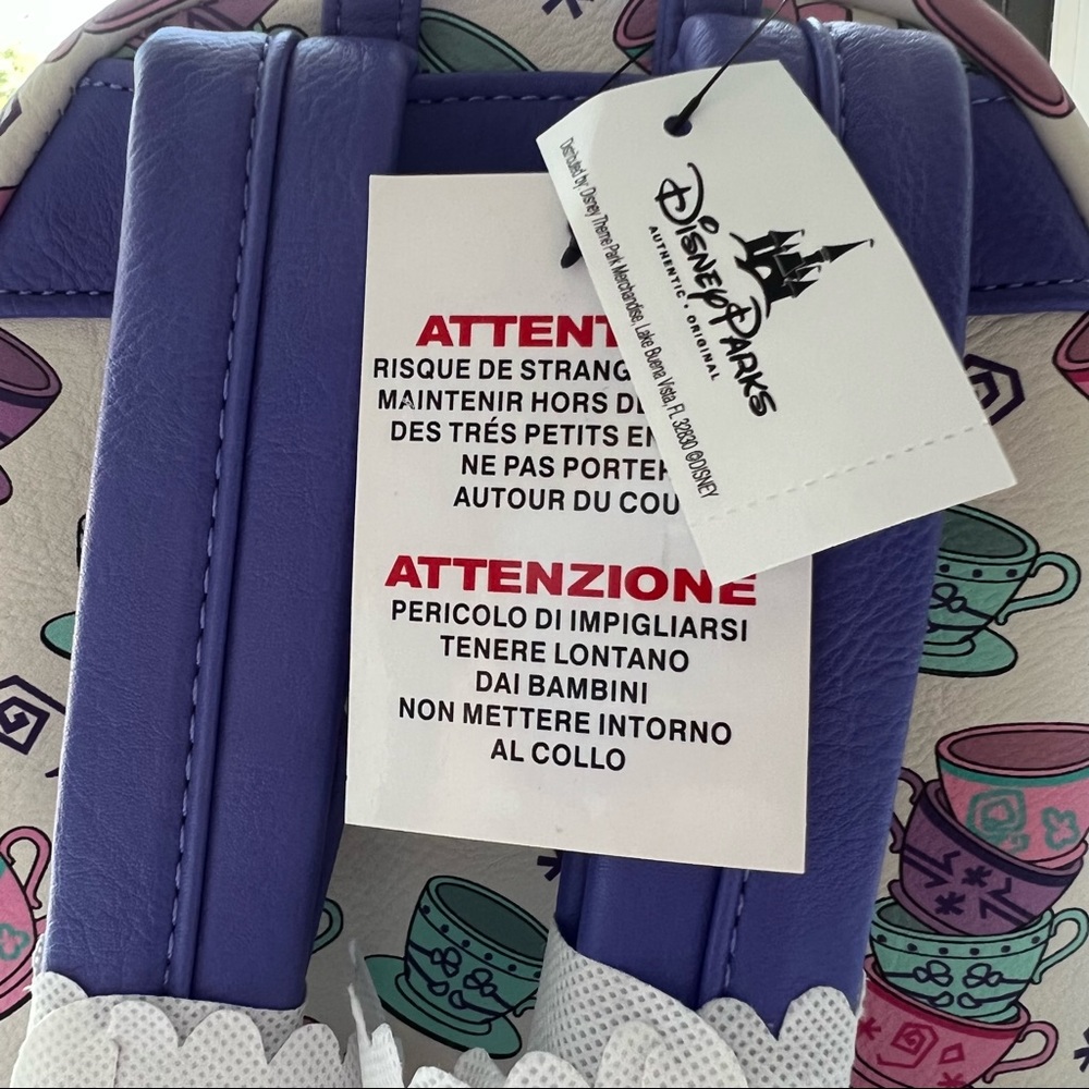 NWT Disney Loungefly Alice in Wonderland Mad Tea Party Mini Backpack - Picture 5 of 5
